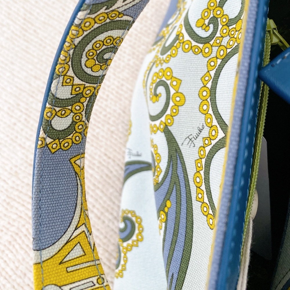 Emilio Pucci Vintage Grey Canvas Printed Top Handle Canvas bag - Picture 5 of 15